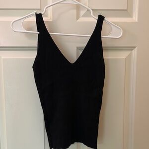 Mango Black Ribbed Women's Top